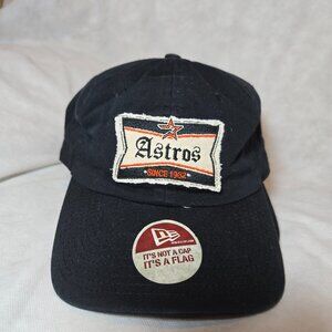 y2k Vintage Deadstock Black New Era Houston Astros adjustable Baseball cap Hat